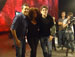 Marco Camargo e Paula Lima posam para foto com o baterista do Titãs, Branco Mello