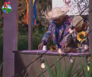 Rodrigo Capella e Vavá brincam de pescaria na Festa Junina Leite Moça